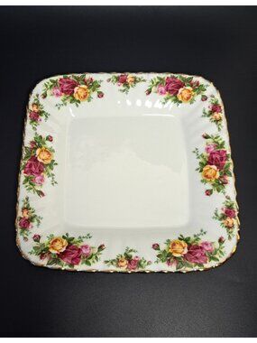 Royal Albert Old Country Roses Square Floral Tray Plate Bone China Made In China